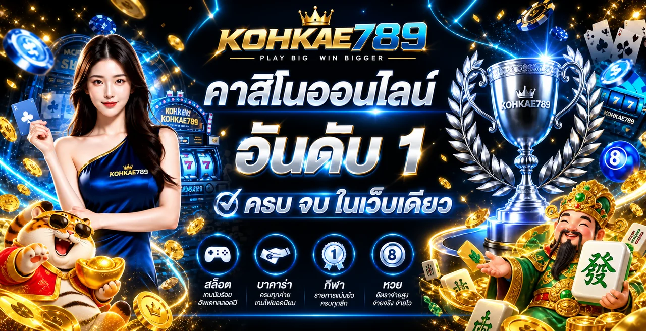 แบนเนอร์ KOHKAE789 คาสิโน สล็อต บาคาร่า กีฬา และหวย
